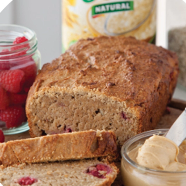 Raspberry and Peanut Butter Oat Bread